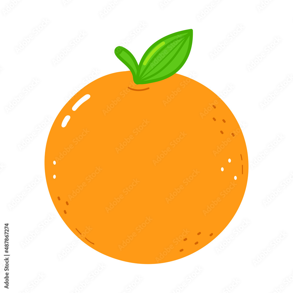 Cute funny orange fruit. Vector hand drawn cartoon kawaii character illustration icon. Isolated on white background. Orange fruit concept Cute funny orange fruit. Vector hand drawn cartoon kawaii character illustration icon. Isolated on white background. Orange fruit concept