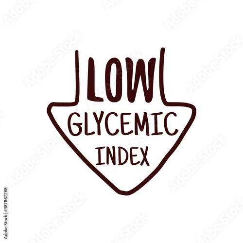 Low glycemic index label for healthy product package photo