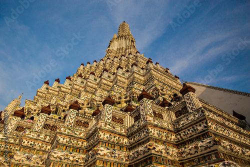 Wat Arun Ratchawararam, a Buddhist temple in Bangkok Yai district on the Thonburi west bank of the Chao Phraya River, Thailand photo