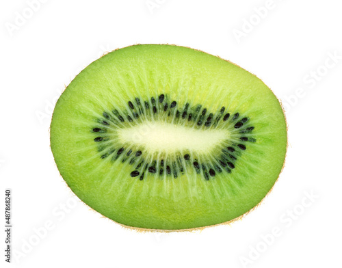 slice of kiwi isolated on white background
