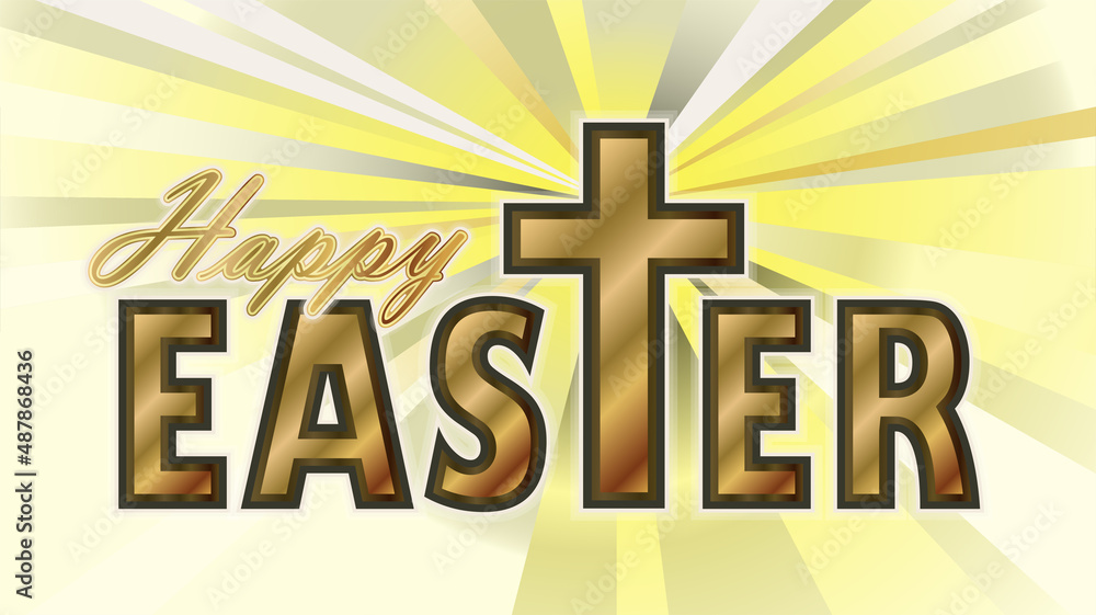 Happy Easter banner with christian cross, vector illustration Happy Easter banner with christian cross, vector illustration