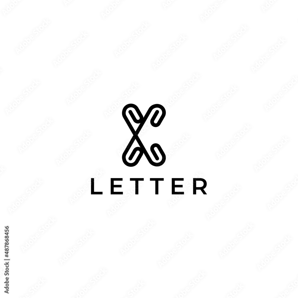 Fototapeta premium tech modern letter x simple flat