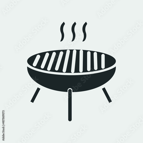 BBQ stand vector icon illustration sign