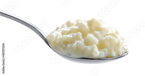 spoon of rice and milk pudding photo