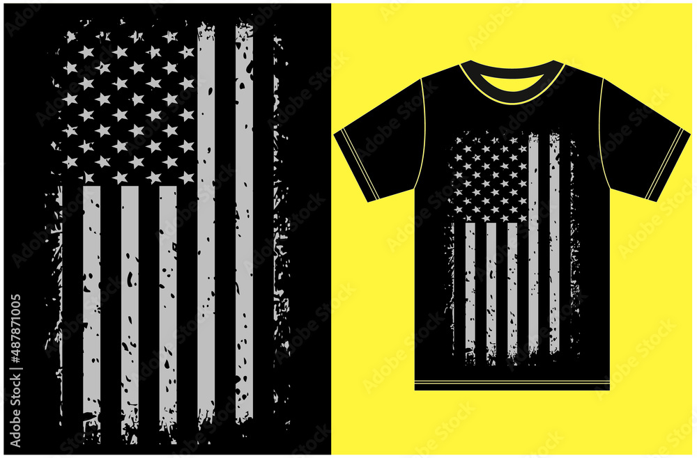 Grunge Black and White American Flag T-shirt. United States flag.
Grunge Black and White American Flag T-shirt. United States flag.