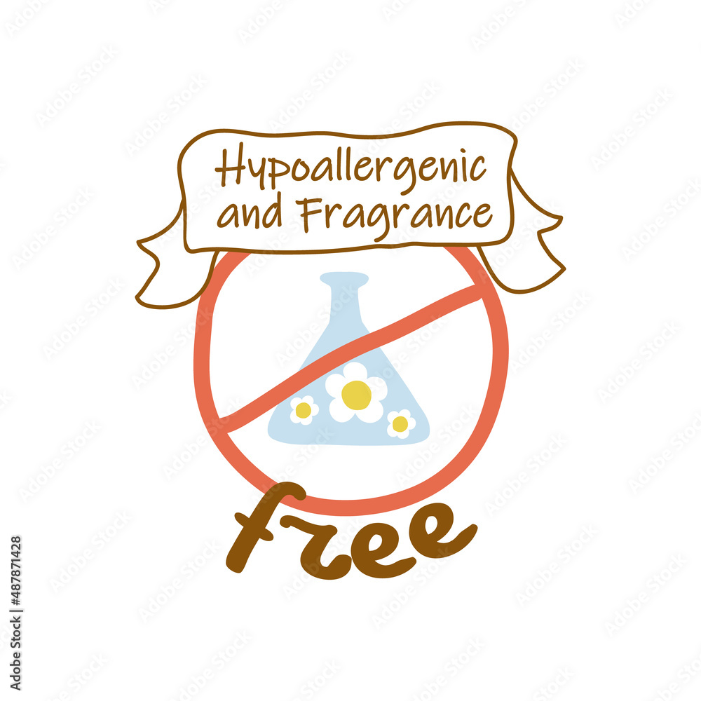 Hypoallergenic and fragrance free cosmetic label Hypoallergenic and fragrance free cosmetic label