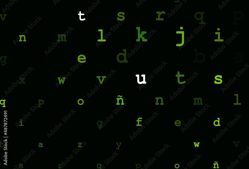 Light green vector pattern with ABC symbols. Light green vector pattern with ABC symbols.