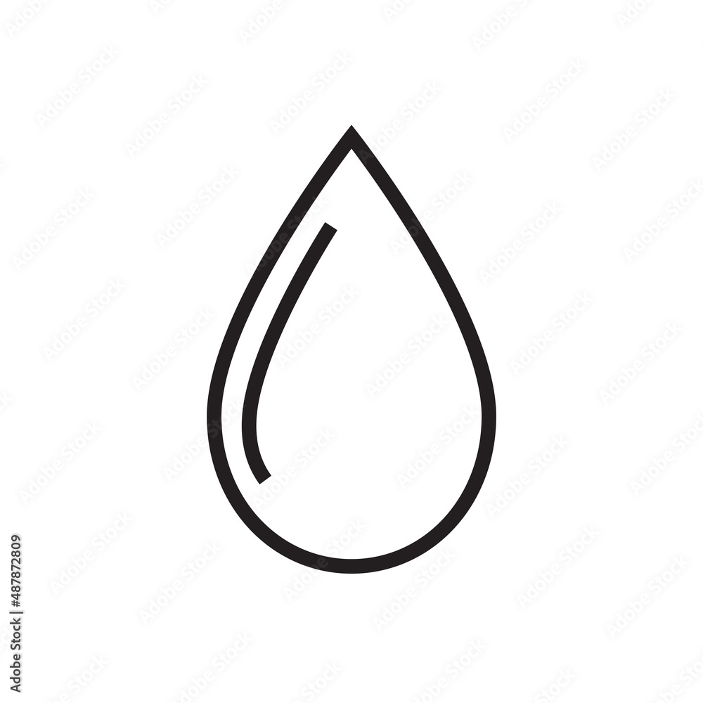 Vector linear icon with drop of water Vector linear icon with drop of water