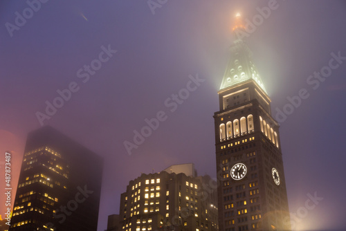 foggy evening in Manhattan