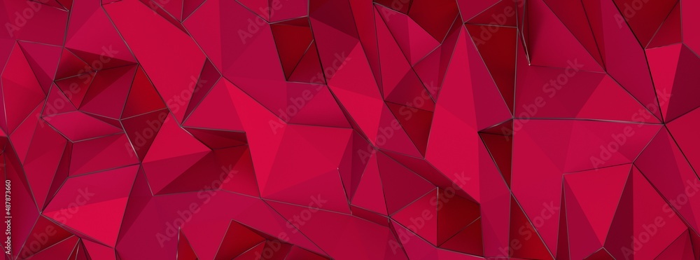 Naklejka premium Color Blend Rainbow Trendy Low Poly BG Design magenta 3d
