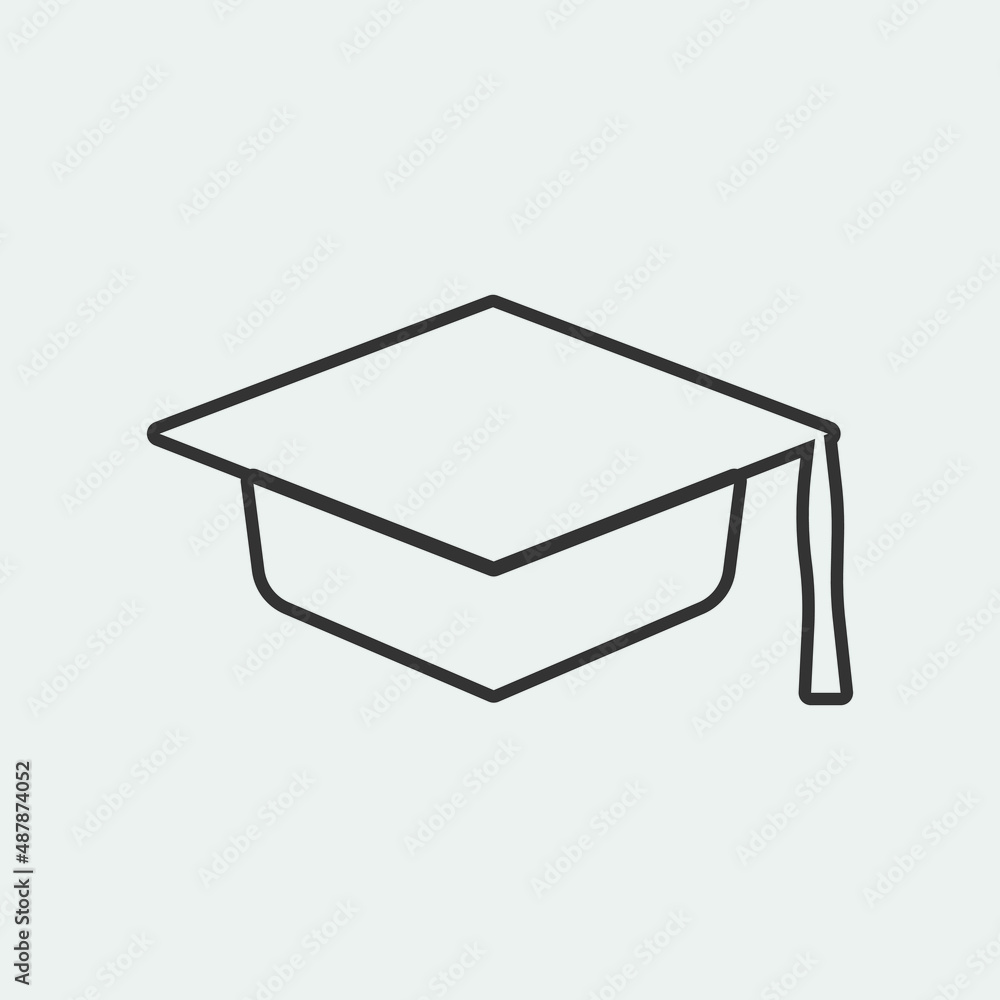 Graduation hat vector icon illustration sign Graduation hat vector icon illustration sign