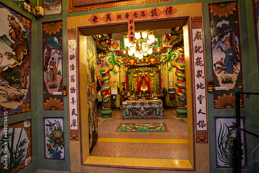 Traditional Chinese temple details at Koh Samui island, Thailand