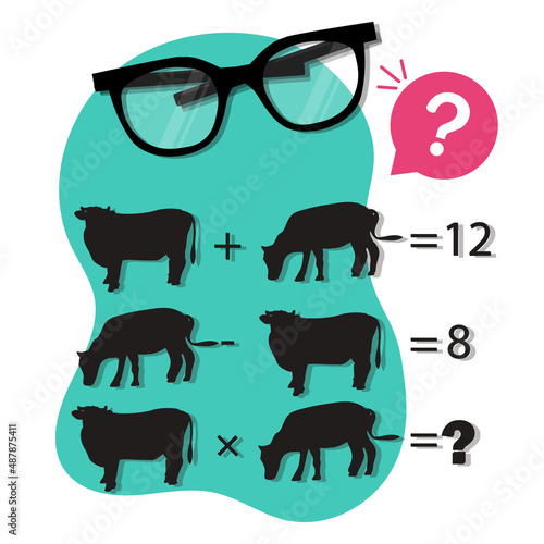 A riddle with a trick or attentiveness. Mystery, rebus for social networks. Number riddle. Vector