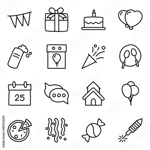 Pack of Drinks Linear Icons

