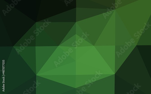 Dark Green vector polygon abstract layout.