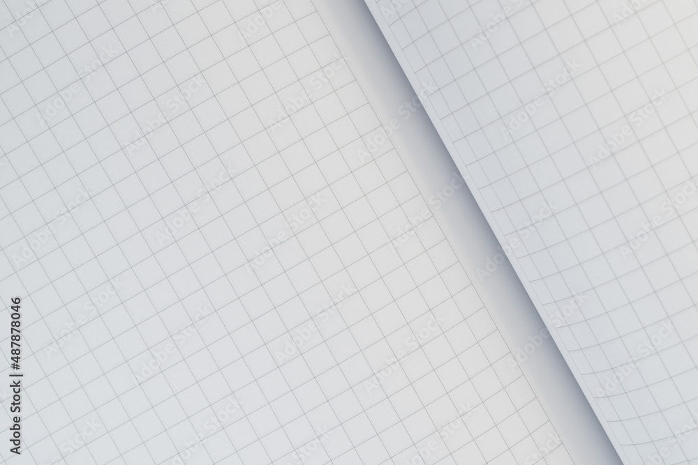 Empty checkered sheet in an open notebook for mathematics. Page geometric texture Empty checkered sheet in an open notebook for mathematics. Page geometric texture