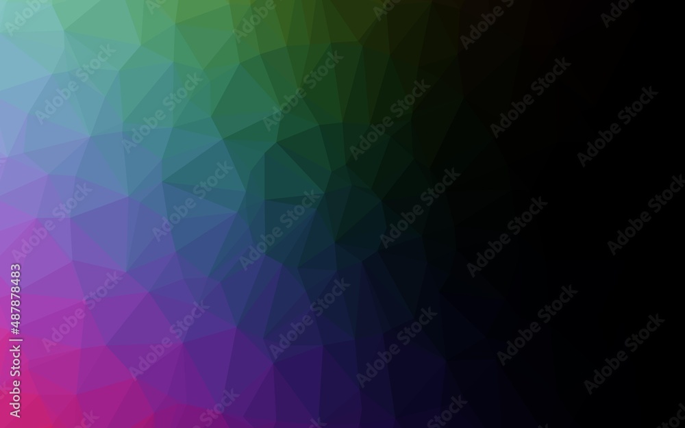 Dark Multicolor, Rainbow vector triangle mosaic cover.