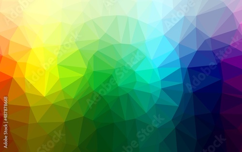 Dark Multicolor, Rainbow vector low poly layout.