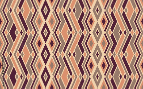 Asymmetric rhombus traditional motifs vector geometric pattern.