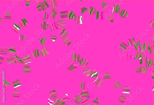 Light Pink, Green vector texture in poly style with circles, cubes.