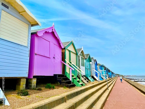 Beach huts on the pavement © Shry