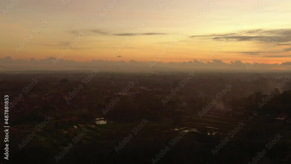 sunset time bali island flight over famous rice terrace in water aerial panorama 4k indonesia sunset time bali island flight over famous rice terrace in water aerial panorama 4k indonesia