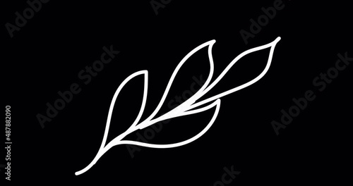 Continuous one line drawing. Flying bird logo. Black and white flower illustration. Concept for logo, card, banner, poster, flyer