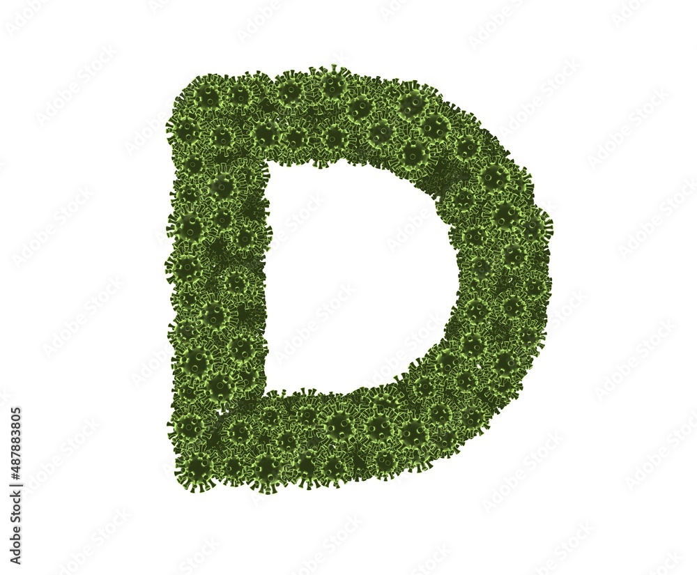 Virus Themed Font Letter D Virus Themed Font Letter D