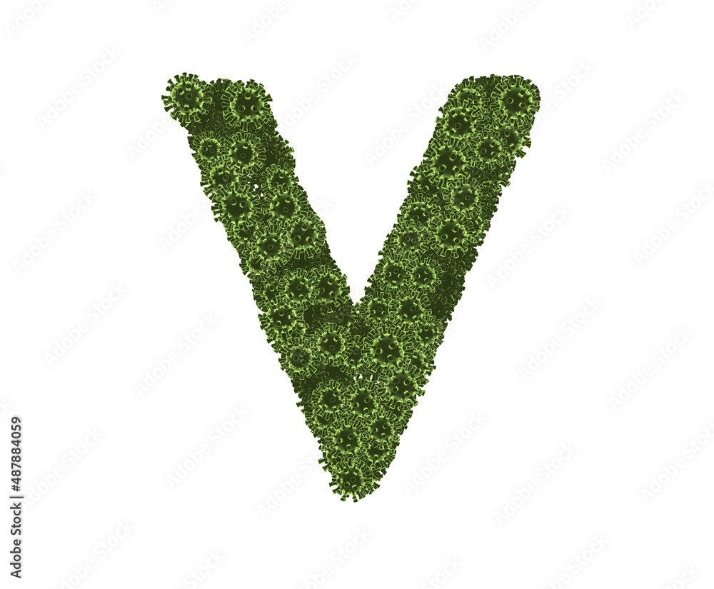 Virus Themed Font Letter V Virus Themed Font Letter V