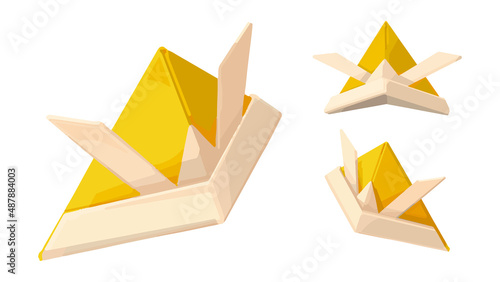 イラスト素材：折り紙の兜 © Medzu/めづ