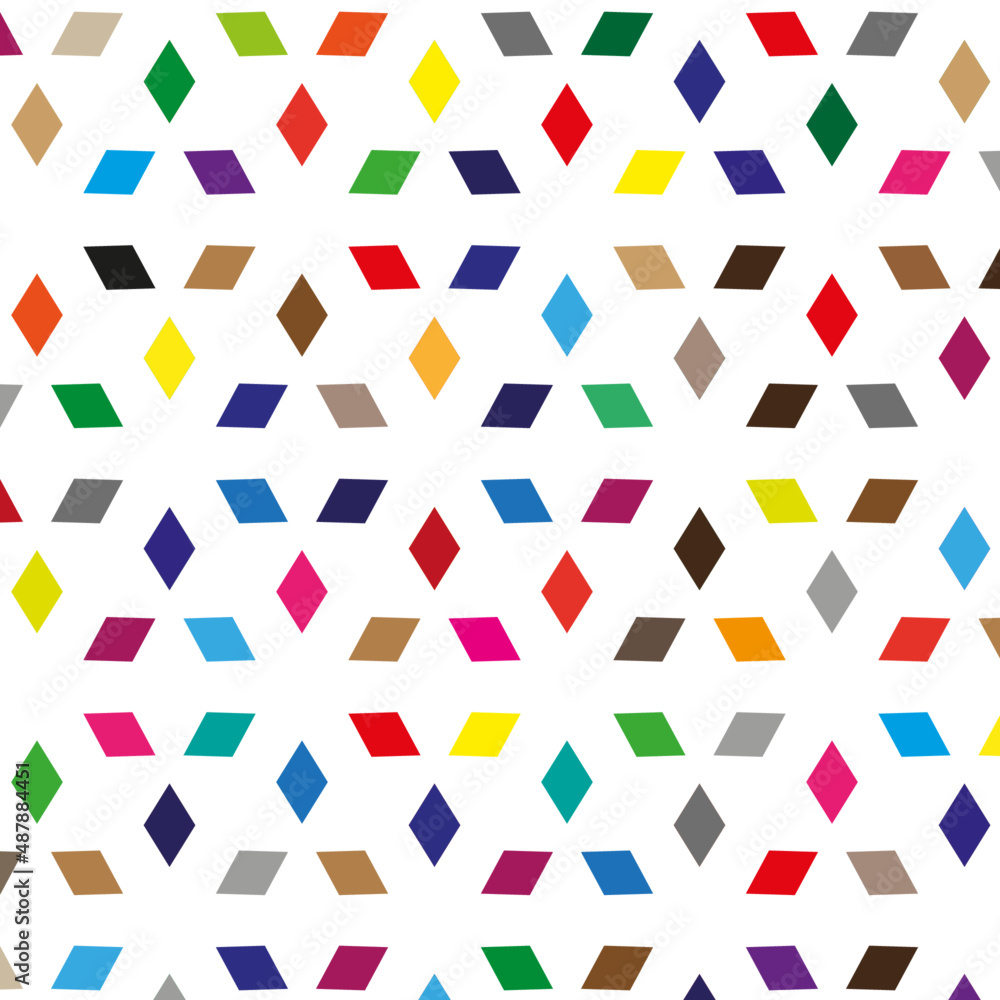 Multicolored pattern of rhombuses on white background Multicolored pattern of rhombuses on white background
