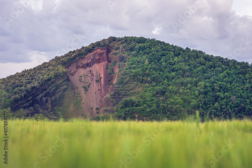 The beautiful cone of the Croscat Volcano (Garrotxa province, Catalonia, Spain) photo