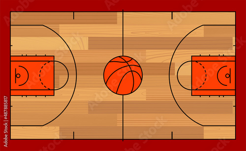 Basketball parquet floor