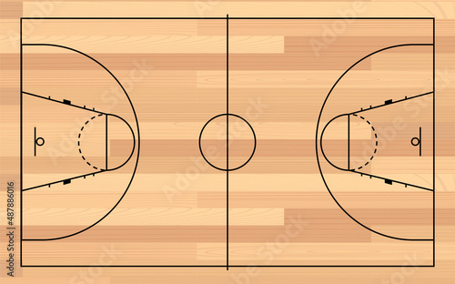 Basketball parquet floor