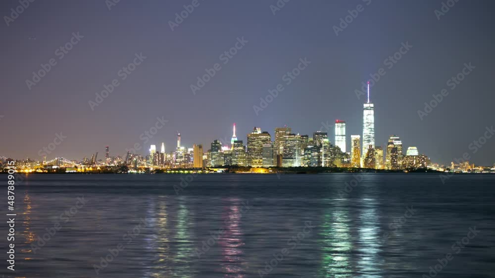 manhattan island night light 4k timelapse from new york city manhattan island night light 4k timelapse from new york city