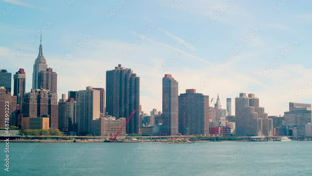 day time manhattan panorama 4k timelapse from new york city day time manhattan panorama 4k timelapse from new york city