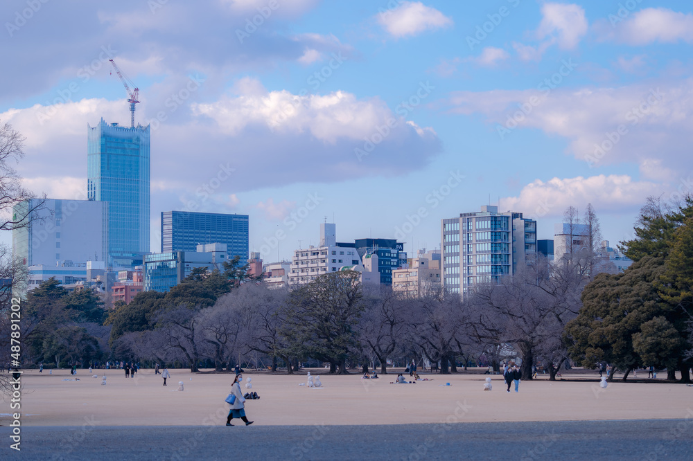 Obraz premium 東京都新宿区にある大きな公園の景色