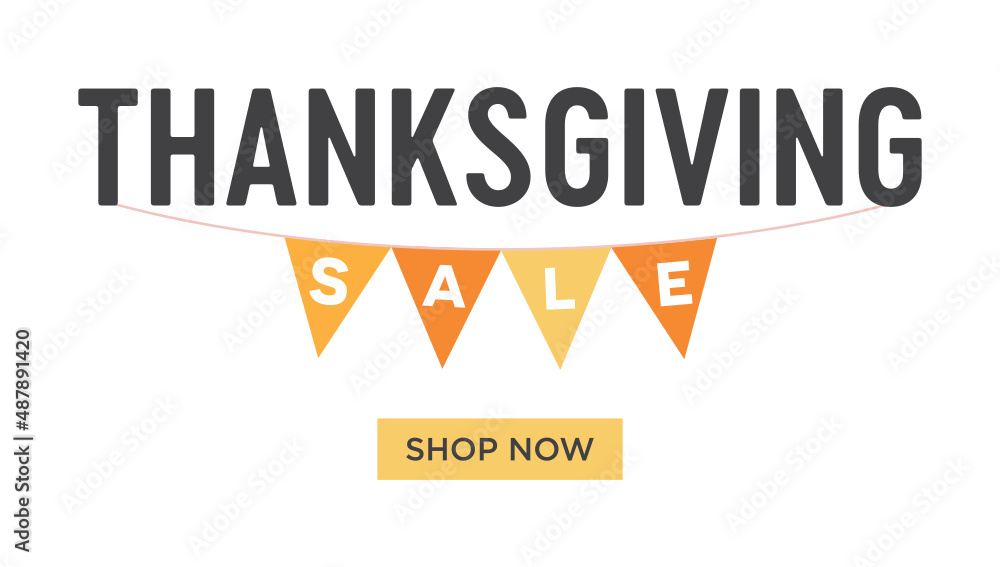 Fototapeta premium Black Friday Sale Sign, Thanksgiving Sale Sign, Sale Discount Sign, Autumn Sale, Holiday Sale, Online Exclusive Sale, Vector Illustration for shop, e-commerce, web, business, flyers, and posters