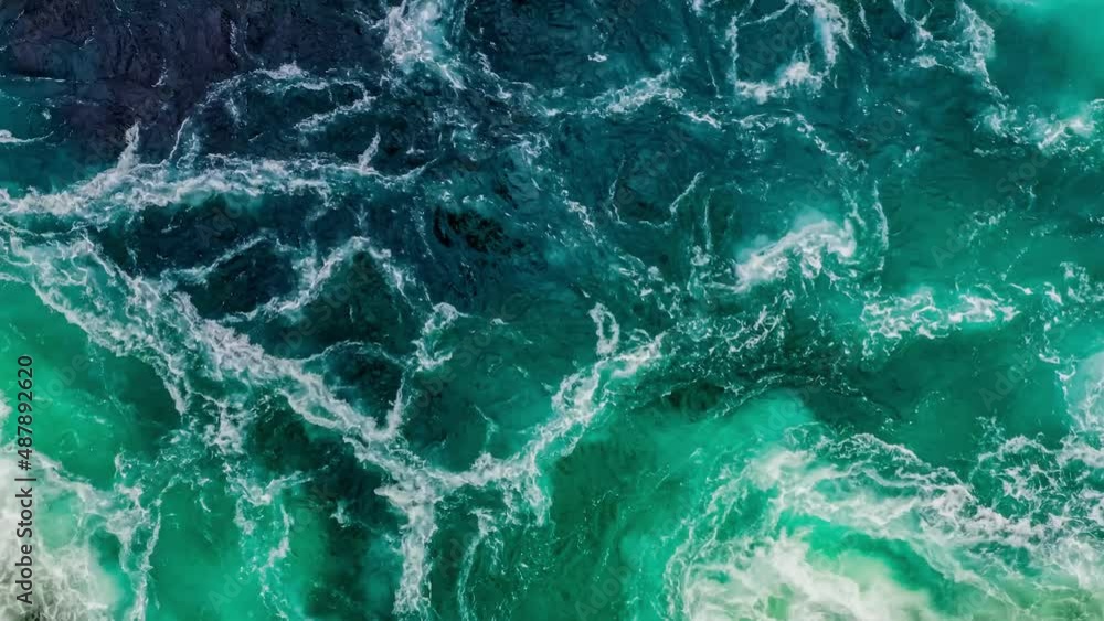 Waves of water of the river and the sea meet each other during high tide and low tide.
