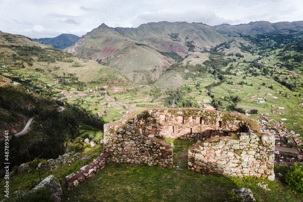 Ruins in Pisac Peru. 