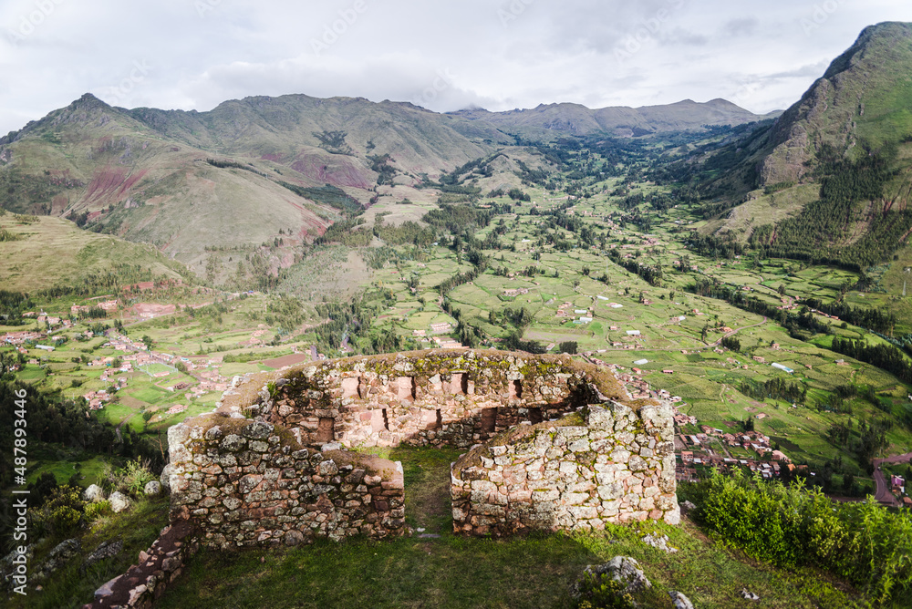 Ruins in Pisac Peru. 