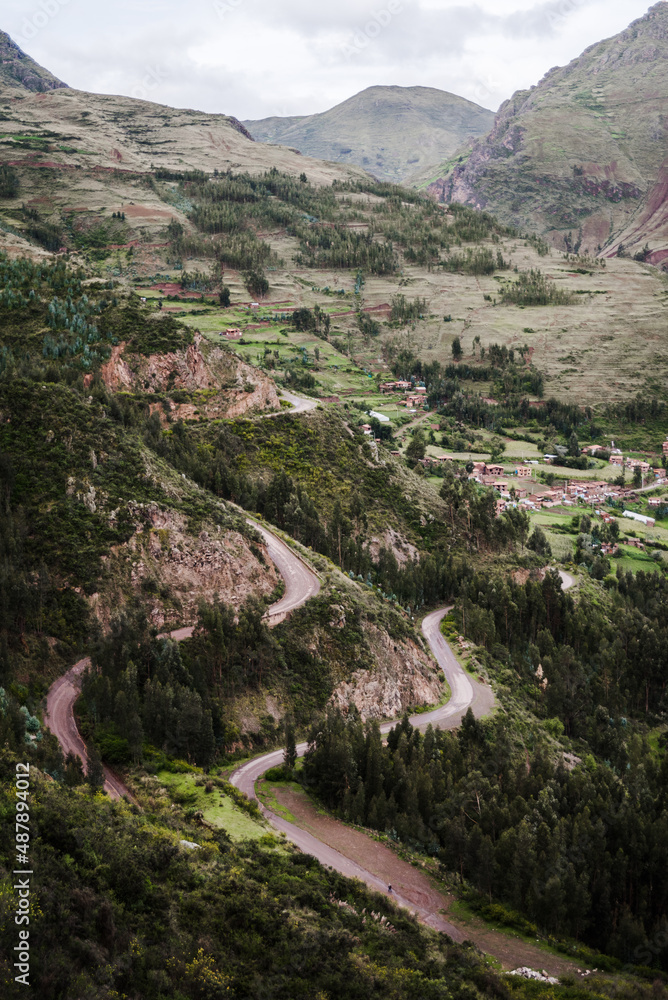 Mountain landscapes in the Andes Mountains in Peru. 