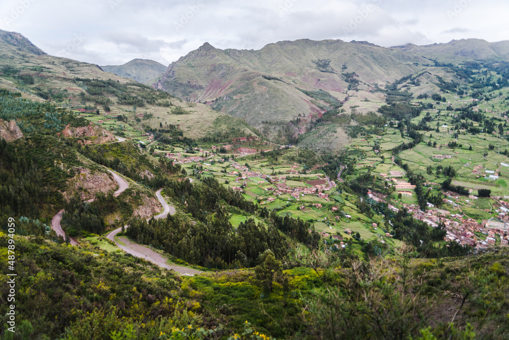 Mountain landscapes in the Andes Mountains in Peru. 