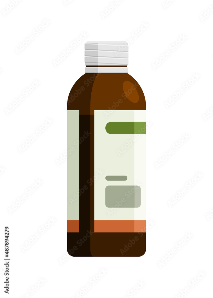 Syrup medicine bottle. Simple flat illustration. Syrup medicine bottle. Simple flat illustration.