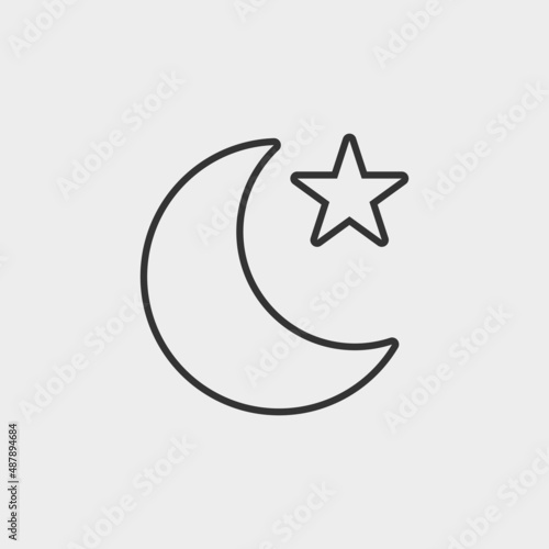 Moon and stars vector icon illustration sign