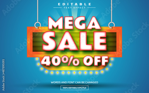 Mega sale 40 off 3D editable text effect template