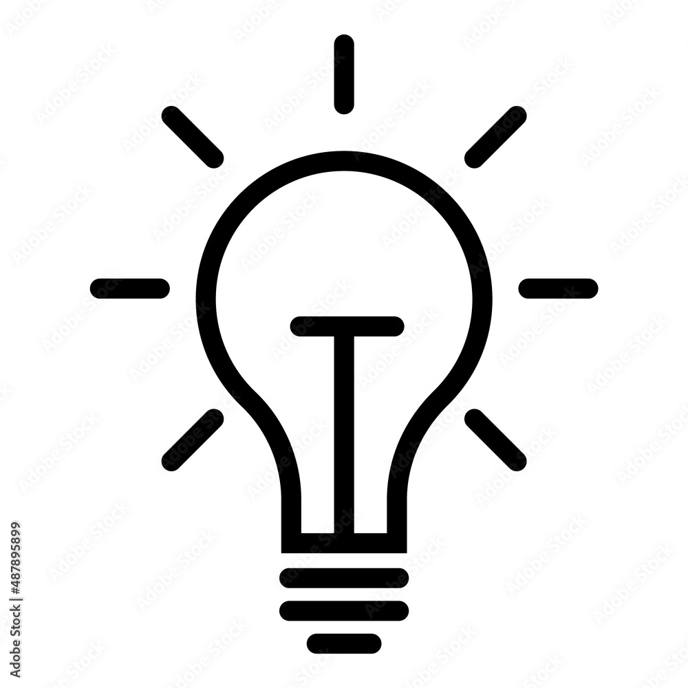 Lightbulb Flat Icon Isolated On White Background Lightbulb Flat Icon Isolated On White Background