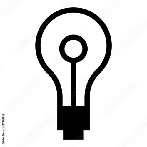 Lightbulb Flat Icon Isolated On White Background