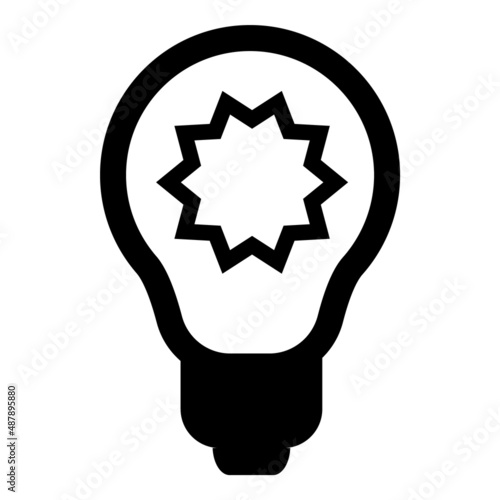 Broken Lightbulb Flat Icon Isolated On White Background