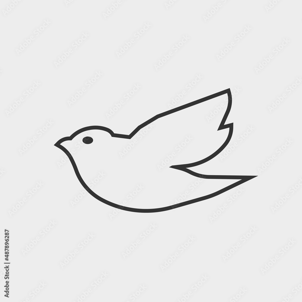 Bird vector icon illustration sign Bird vector icon illustration sign